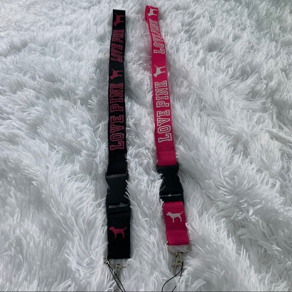 2 pink keychains